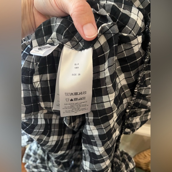 NWT Ganni smocked bodice gingham seersucker dress - Picture 5 of 7